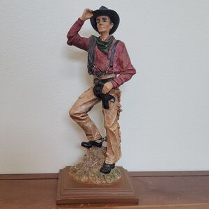 Vintage Shudehill Cowboy Western Decor 9" Figurine with Black Hat